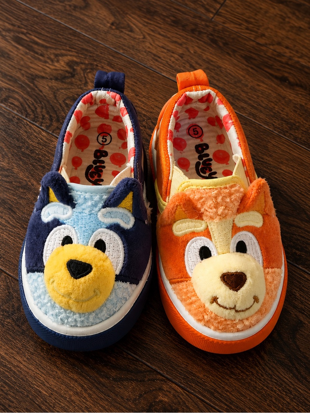 Bluey & Bingo Toddler Slip-On Shoes Size 5 – Matching Character Pair